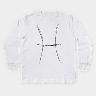 Dark and Gritty Pisces Zodiac Sign Kids Long Sleeve T-Shirt